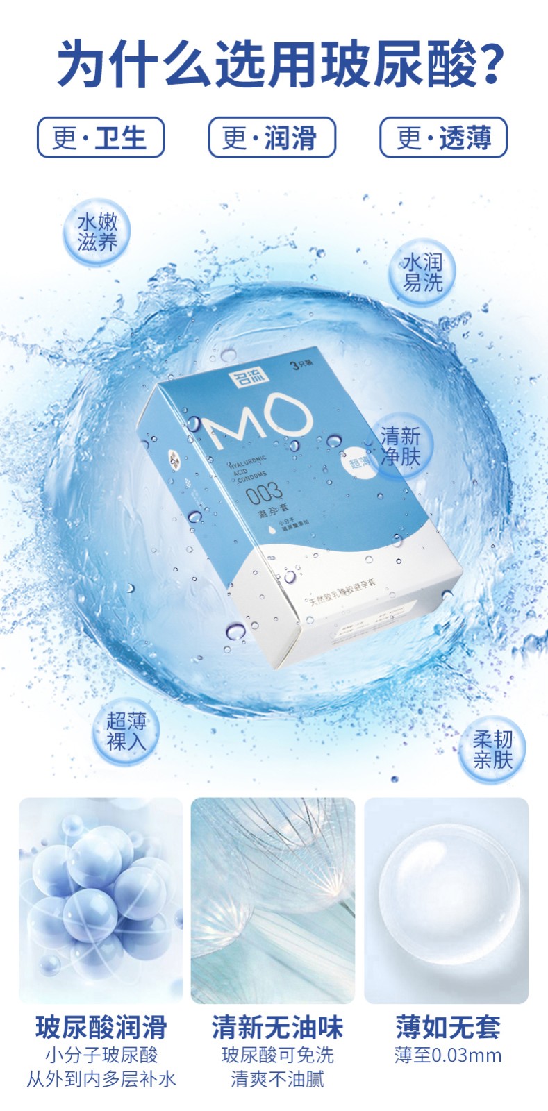 名流 MO玻尿酸003  超薄3只装